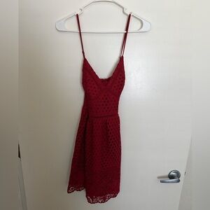 Abercrombie & Fitch Red Mini Sundress Spaghetti Strap